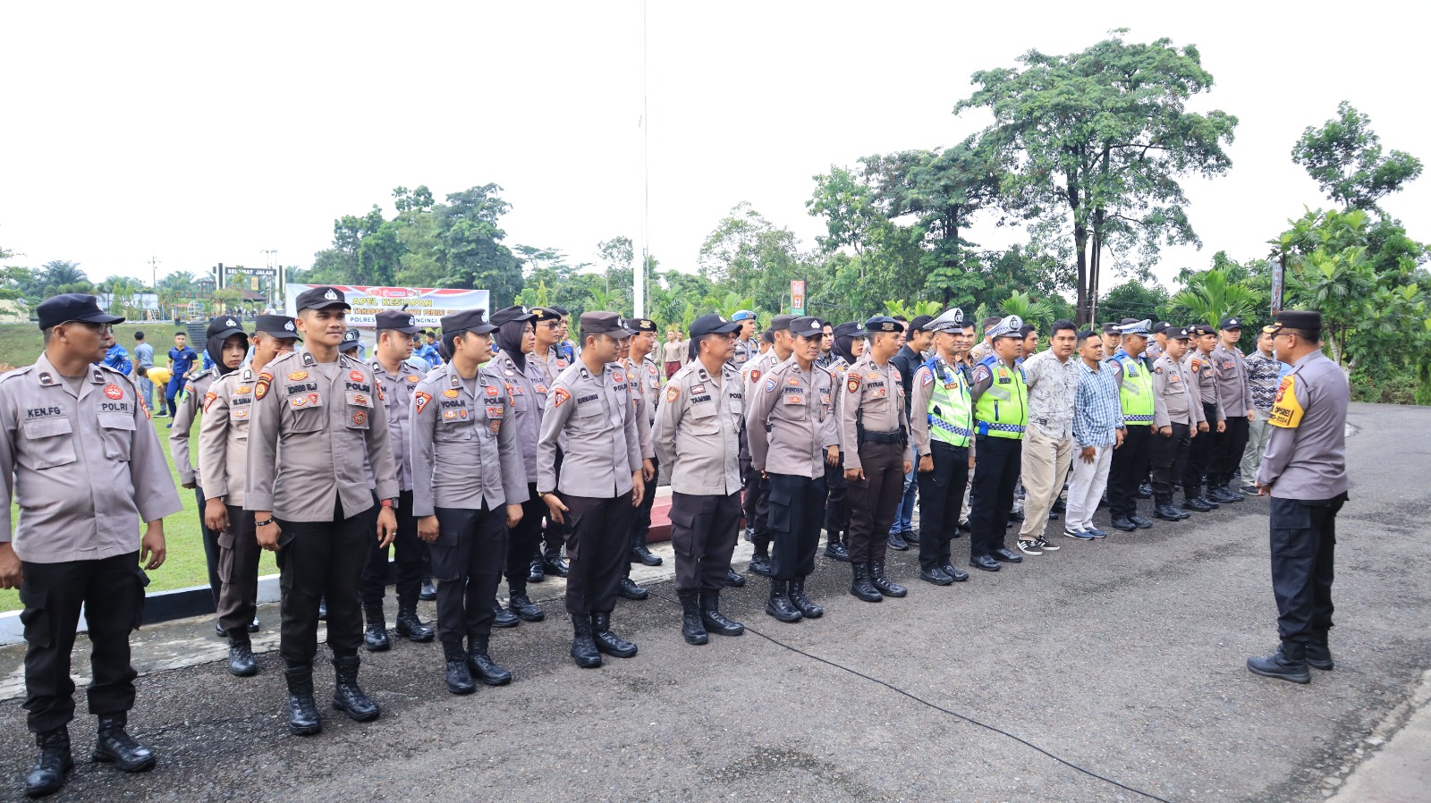Apel Rutin Operasi Mantap Brata Lancang Kuning Polres Kuansing Dalam Rangka Mewujudkan Pemilu Damai 